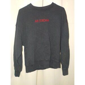 Vintage Air Jordan Terry Lined Black Sweatshirt Oversized Size Small